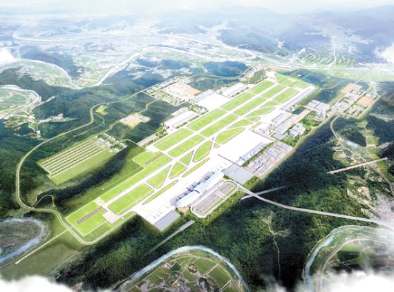 경북 내륙에 건설 예정인 대구·경북통합신공항 조감도. 신공항은 경북도 세계화 전략의 사활적 사업이다. [사진 경북도청]