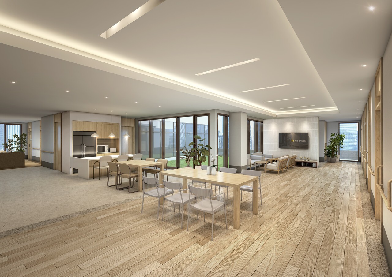 KB골든라이프케어 은평 빌리지의 공용 거실. [사진 KB금융그룹]